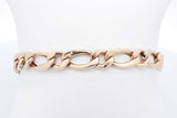 14k Yellow Gold Hollow Figaro Chain Bracelet 10.7 Grams 8 Inch Eb1224prxdu