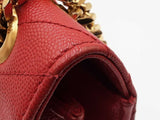 Yves Saint Laurent Envelope Flap Bag In Red Quilted Grained Leather Fw1225przdu