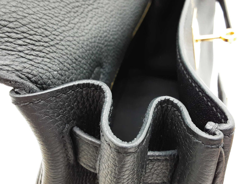 Hermes Kelly 28 Noir Black Togo Gold Hardware Shoulder Bag Do0925lexzxde