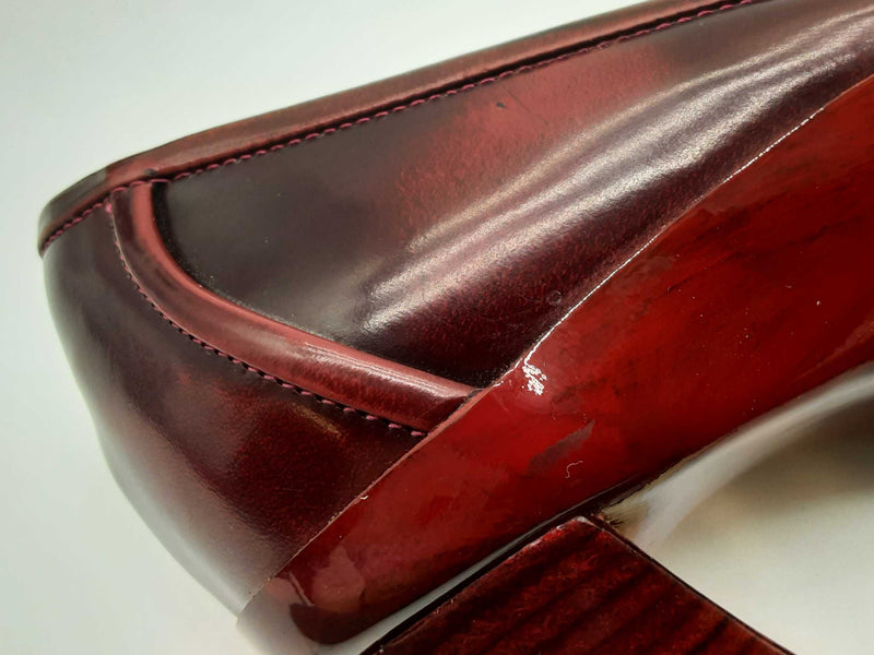 Salvatore Ferragamo Rietta Red Leather Heels Size Us 5.5 Do0924sxde