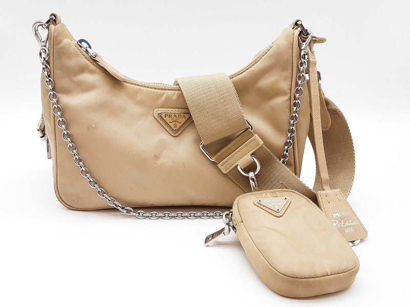 Prada Re-edition 2005 Beige Re-nylon Crossbody Bag Do0925pxzde