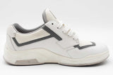 Prada White Leather & Mesh Sneakers Size 39 Eb1225lrxdu