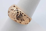 14k Yellow Gold Hisbiscus Flower Dome Ring 3.9 Grams Size 7.75 Eb0626orxdu