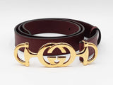 Gucci Interlocking G Horsebit Belt In Burgundy Leather Size 100|40 Fw1225lxzdu