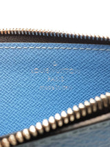 Louis Vuitton Taigarama Coin & Card Holder In Denim Blue Monogram Coated Canvas & Taiga Leather Fw0826oxzdu