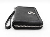 Michael Kors Fulton Smartphone Wristlet In Black Pebbled Leather Fw1125oxdu