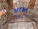 Mcm Liz Reversible Shopper Cognac Visetos Canvas Shoulder Bag Sd0326lzxdu