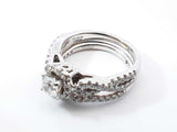 1.12 Cttw Diamond & 14k White Gold Princess-cut Halo Bridal Set 7.5 Grams Size 6.5 Fw0726crxdu