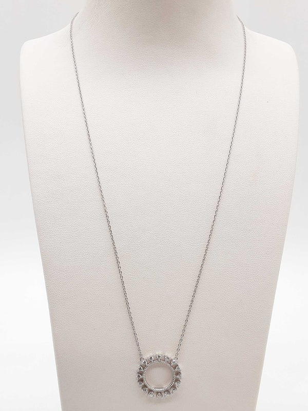 0.45 Cttw Lab Grown Diamonds 0.925 Silver 3.8g Circle Pendant Chain 20 In Do0525cide