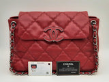 Chanel Hamptons Quilted Red Calfskin Flap Shoulder Bag Fw1224lxzxsa