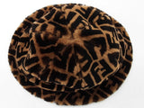 Fendi Zucchino Ff Brown Shearling Fur Bucket Hat Do0326orxde