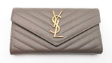 Yves Saint Laurent Monogram Grain De Poudre Embossed Flat Wallet Sd0226wzxdu