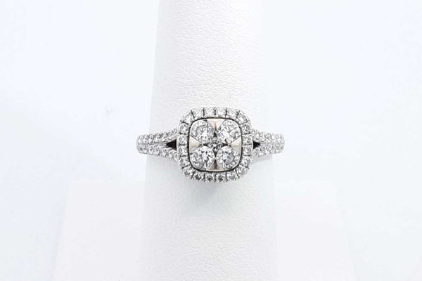 Approx. 0.7ctw Diamond Ring In 14k White Gold 4 Grams Size 7.5 Eb1024ooxdu