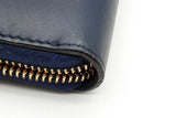 Gucci Sylvie Zip Around Blue Leather Wallet Eb0726oxzde