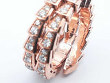 Bvlgari 18k Rose Gold Diamond Pave Viper Ring Size 7 1.65cttw 10.6g Lh0724sxzxde