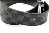 Louis Vuitton Damier Graphite Belt With Black Lv Logo Buckle Eb1024lrxdu