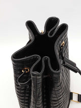 Celine Quilted Black Leather C Charm Backpack Eb0526wxzsa