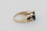 Blue Gemstone & Diamond 10k Yellow Gold Ring 6.5 Grams Size 7 Eb0926wrxsa