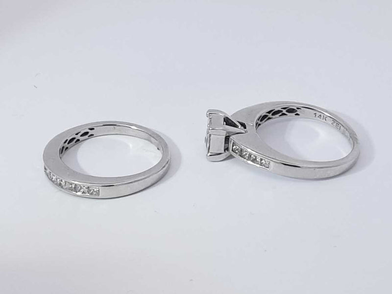 1.24 Cttw Diamond 14k White Gold Engagement Set 6.8 Grams Size 5.5 Aa0825pspsa