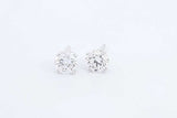 2.12ctw Lab Grown Round Diamond Stud Earrings 925 Sterling Silver 1g Eb1124ocrdu