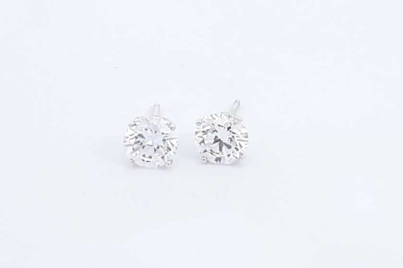 2.12ctw Lab Grown Round Diamond Stud Earrings 925 Sterling Silver 1g Eb1124ocrdu