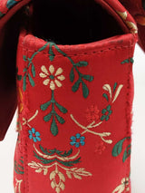 Gucci Marmont Medium Shoulder Bag In Red Silk Jacquard Fw0826crzdu