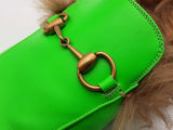Gucci Princetown Neon Green Leather Fur Loafers Size Gucci 11 Mens Do0925oorde