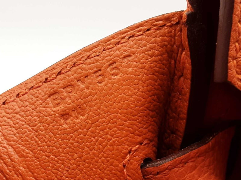 Hermes Birkin 30 Orange Clemence Palladium Hardware Handbag Do0825llxzxde