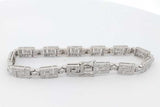 2.08cttw Diamond Greek Key Bracelet In 18k White Gold 15.8g 6.5 In Eb0926lpxzsa