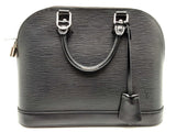 Louis Vuitton Alma Black Epi Leather Handbag Do0724rxzde