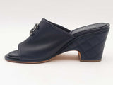 Chanel Cc Lambskin Wedges Blue Size Eu 36.5 Aa1025lpzsa