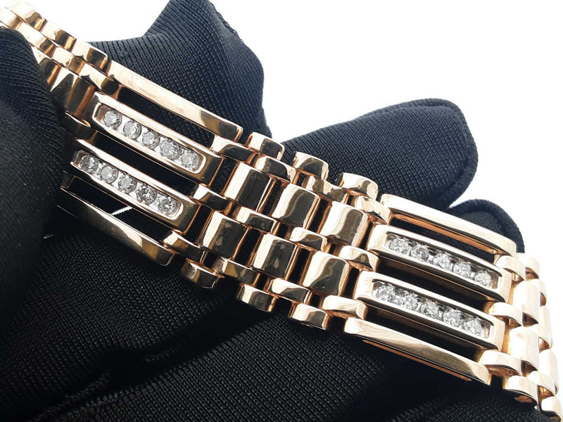 1.80 Cttw Diamond & 14k Gold Alternating Link Bracelet 48g 8.5 Inch Fworzxdu