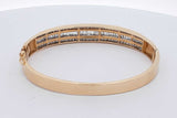 5.45cttw Diamond 14k Yellow Gold Hinged Bangle Bracelet 25.9 Grams Eb0626lrxzsa
