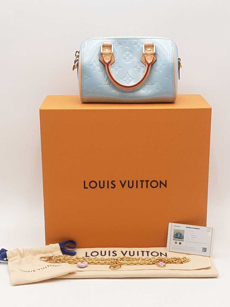 Louis Vuitton Vernis Monogram Nano Speedy Sky Handbag Sd0825opzxsa