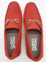 Salvatore Ferragamo Parigi Flame Red Suede Loafers Size Us 8.5e Do0625lxzde
