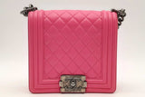 Chanel Pink Quilted Lambskin Boy Flap Shoulder Bag Eb1224lrxzsa