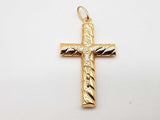 18k Yellow Gold 4.7g Hollow Religious Cross Pendant Do0125oxzde