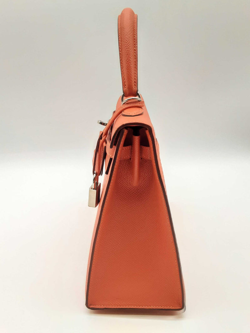 Hermes Kelly 25 Capucine Orange Epsom Palladium Shoulder Bag Do0723oxzxzde