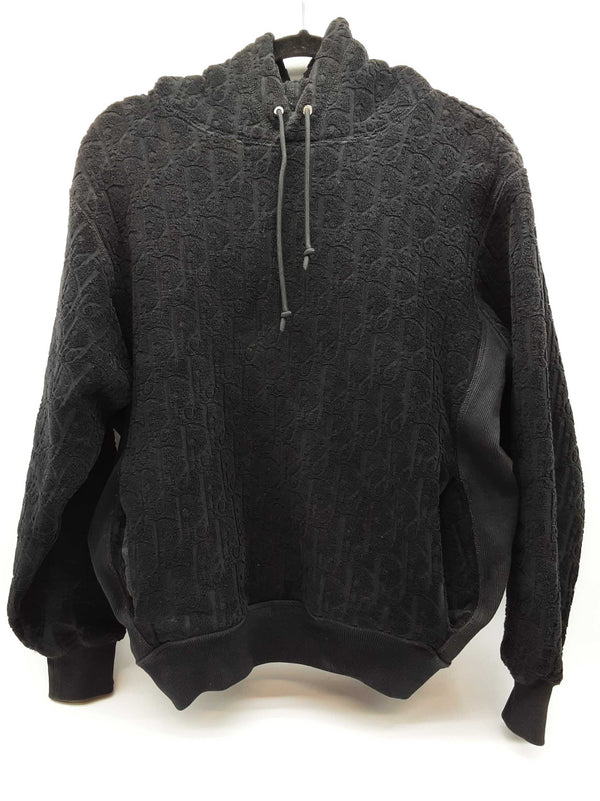 Christian Dior Black Oblique Jacquard Hooded Sweater Size Sm Do0425pxzde