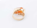 Orange Gemstone & Diamond Ring In 14k Yellow Gold 10.6 Grams Size 6 Eb1224oexsa