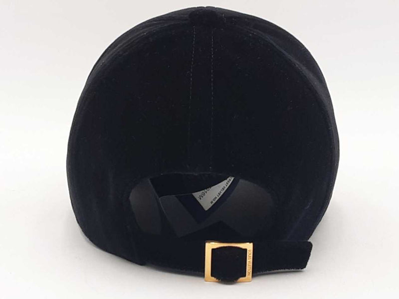 Louisvuitton Lv Crest Velvet Cap Black One Size Aa0925wzxsa
