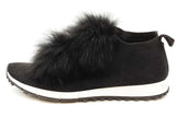 Jimmy Choo Norway Black Knit Norway Fur Pom-pom Sneakers Size 43 Eb0226lxzde