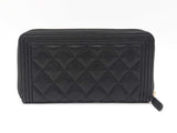 Chanel Boy Zip-around Long Wallet In Black Caviar Leather Fw0126wrzdu
