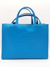 Telfar Cyan Blue Vegan Leather Medium Shopping Tote Bag Do0726rxde