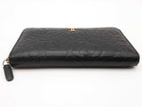 Chanel Black Camilla Cc Embossed Leather Zippy Accordion Wallet Do0726lcrde