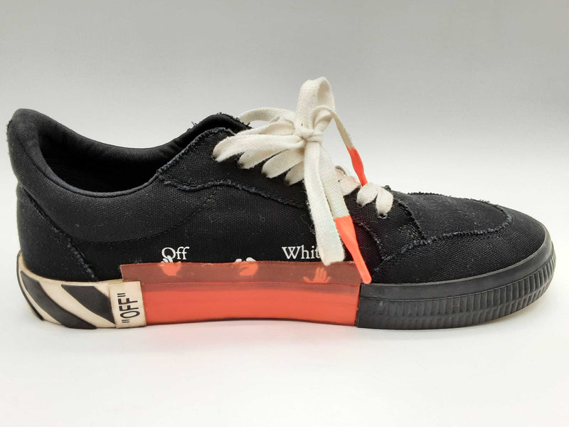 Off White Vulcanized Black Canvas Low Trainers Size Eu45/ Us12 Mens Do0824lxzde