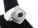Diamond & Blue Gemstone Ring In 14k White Gold 16.7 Grams Size 14.25 Eb0926srxsa
