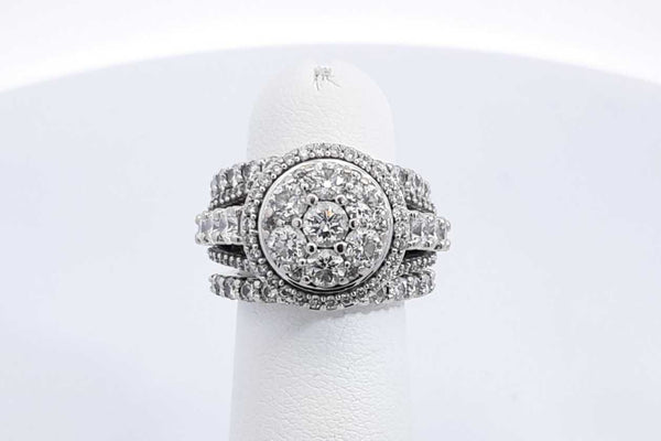 Approx. 2.59ctw Diamond Wedding Set In 14k White Gold 11.9g Size 4.5 Eb1124sxzsa