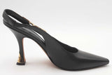 Louis Vuitton Black Leather Sparkle Slingback Pumps Size 38 Eb0726lorsa