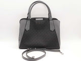 Michael Kors Gray And Black Mk Leather Trim Handbag Aa1125wzsa
